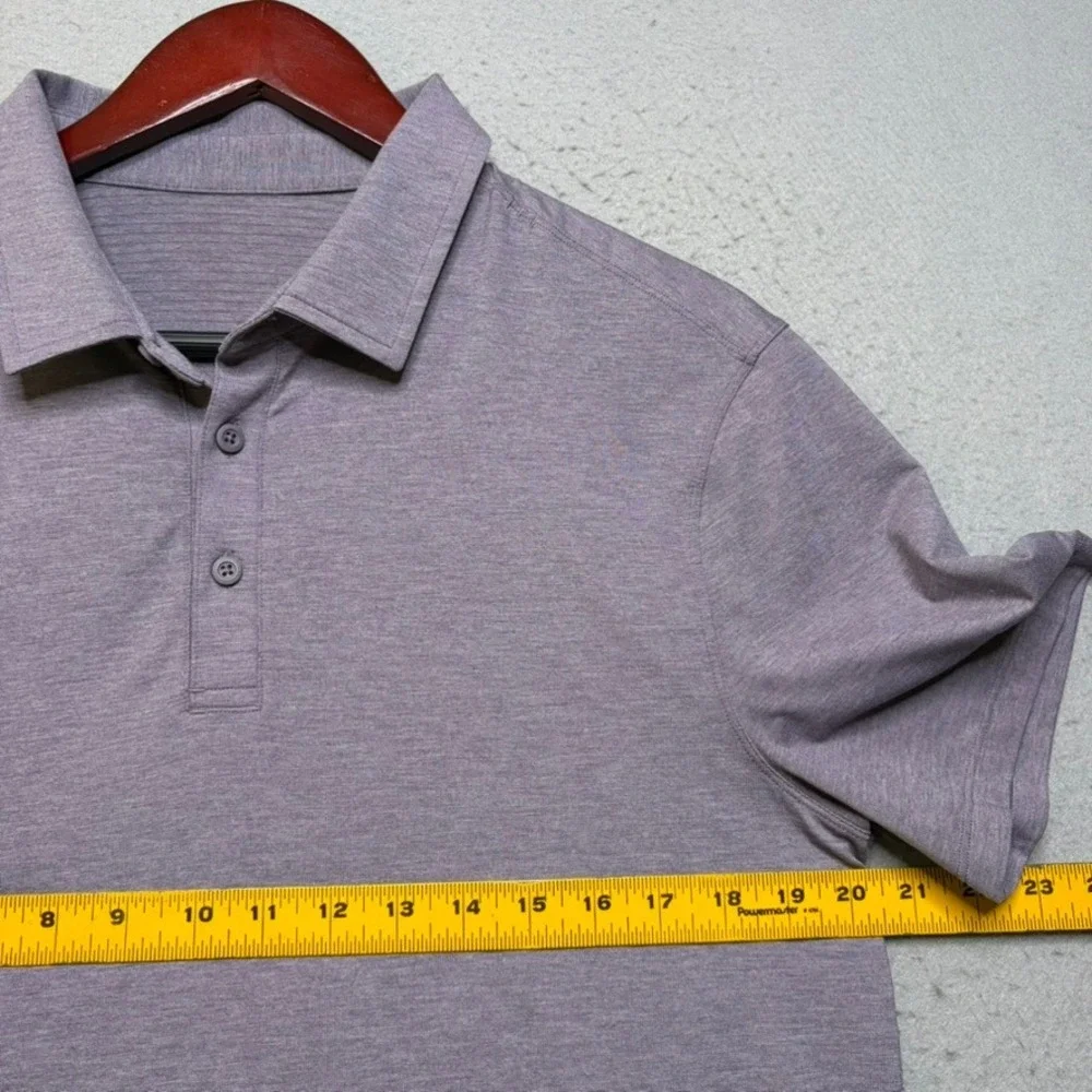 Lululemon Evolution Polo Shirt Mens Large Purple Heathered Short Sleeve Golf